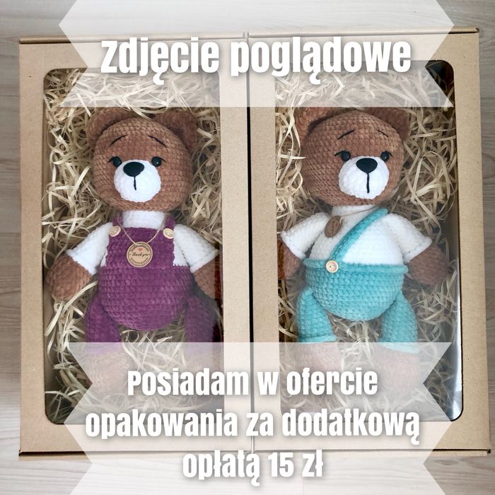 Miś ręcznie robiony na szydełku. Duży 35 cm. NA ZAMÓWIENIE