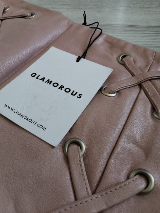 Glamorous nowa spódnica spódniczka eko skóra skórzana wiązana sznurowa