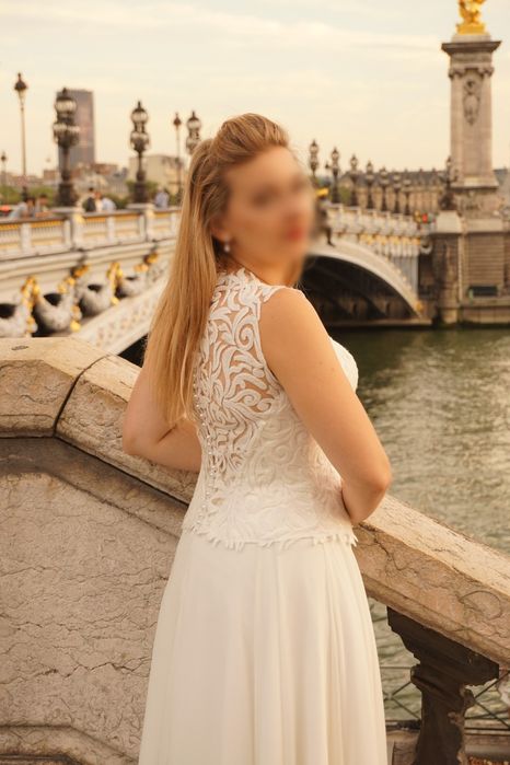Suknia ślubna 36/38 szyta na miarę. Gorset i spódnica. Koronka