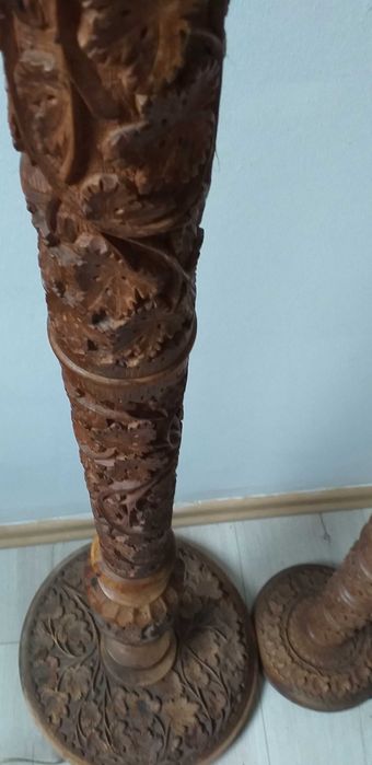 Okazja . Lampa stojąca bogato reźbiona indyjska