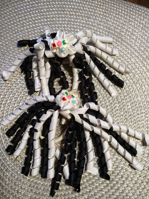 Резинки спиральки для волос из репсовых лент. Пара.