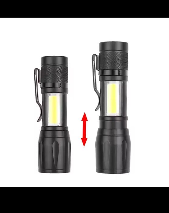 Latarka LED COB kieszonkowa