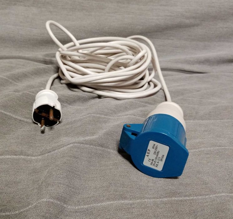 przedłużacz kempingowy - gniazdo CEE 3P 16A + kabel 8,5 m - darmowa dostawa