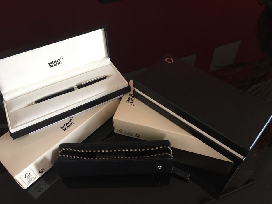 Conjunto Caneta Platinum Montblanc + Estojo Montblanc, NOVO