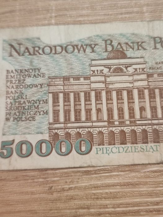 2 notas uma de 1 milhão zlotys e outra de 50 mil