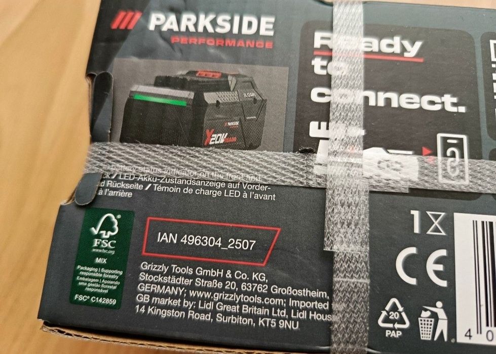 Bateria Parkside 20v 8Ah performance