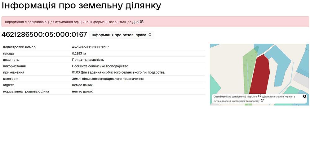Ділянка у с. Рибник