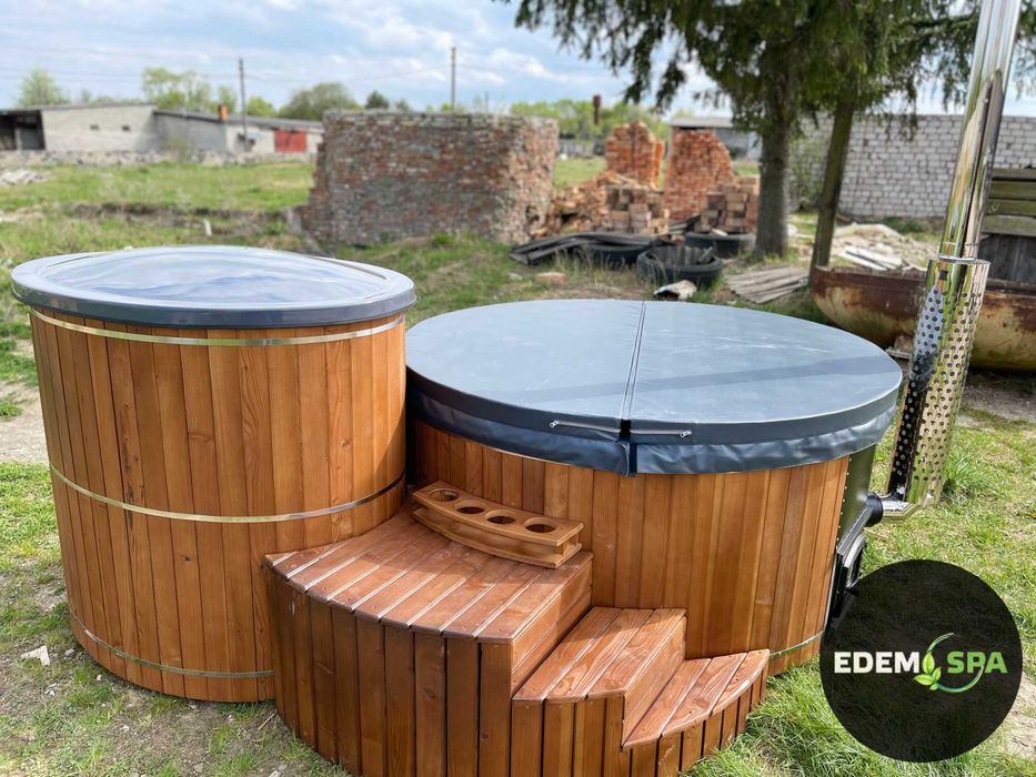 Купіль для вулиці.Купіль кругла.Джакузі та Спа на дровах.Ванна джакузі