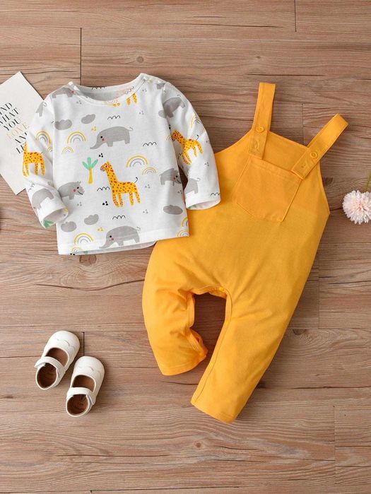 14) Komplet bluzeczka + ogrodniczki 74