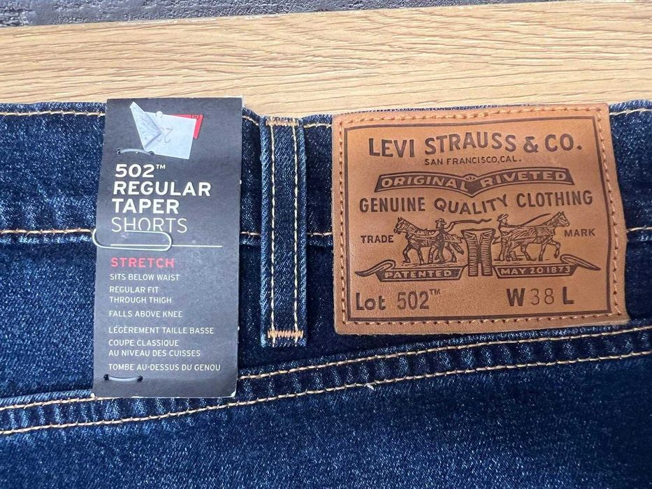 Szorty spodenki męskie LEVIS 502 Regular TAPER Nowe W 38