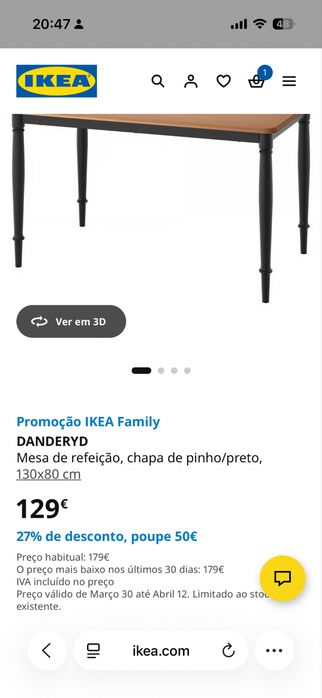 Mesa em pinho castanha e preta