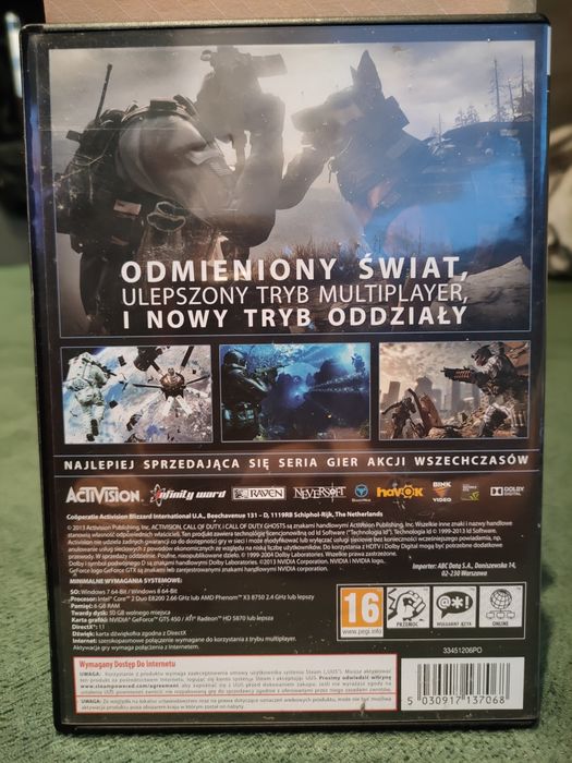 Call of duty ghosts PC 4CD PL Polska wersja językowa