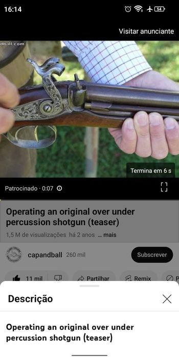 Arma de coleção 1880 de 2 canos da época medieval