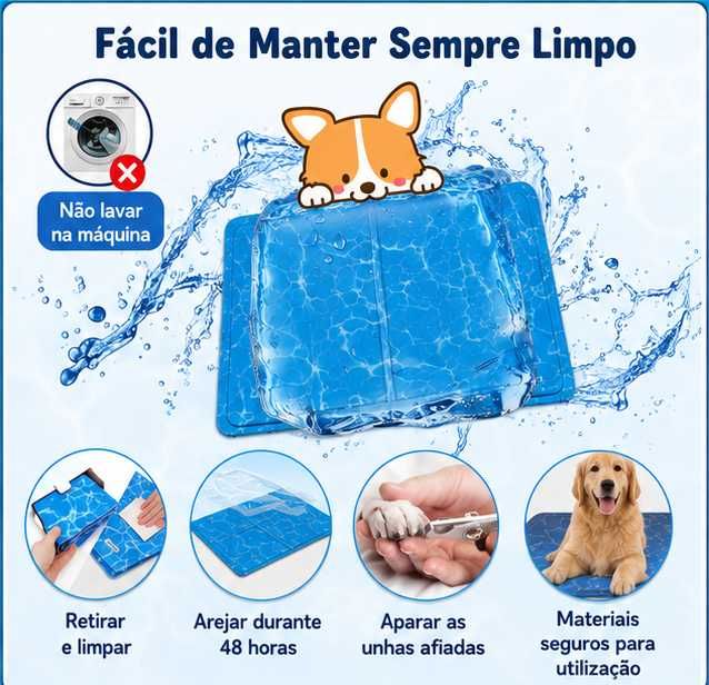 NOVO Tapete Refrescante Autoarrefecedor para Cães e Gatos – Efeito Refrigerante sem Água ou Eletricidade