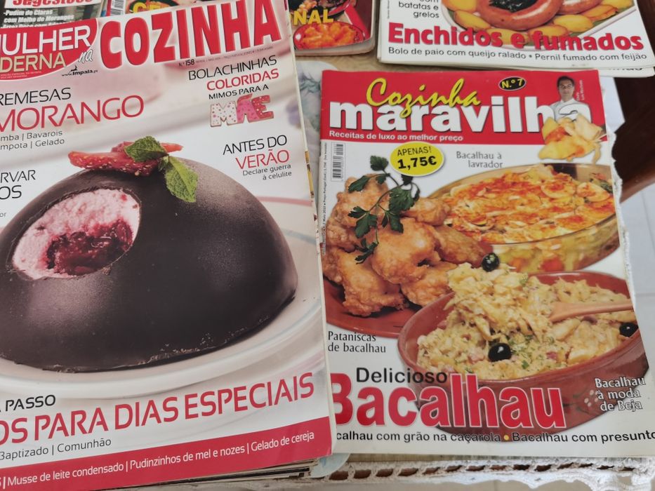 Revistas e fichas culinária vintage