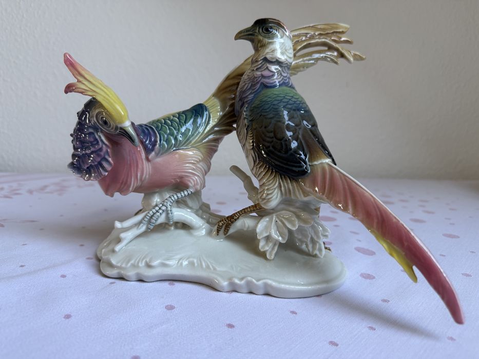 Porcelanowa figurka bażantów Karl Ens
