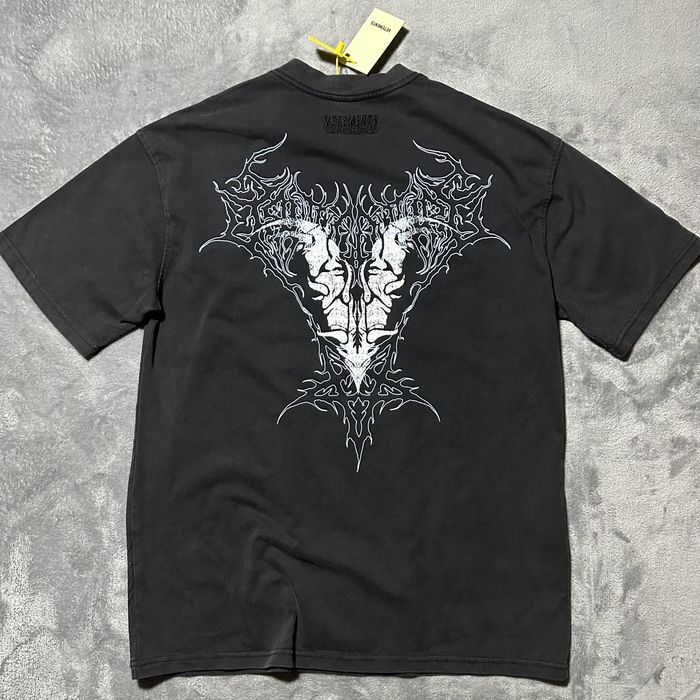 Футболка Vetements Black Bone 'V' Regular S M L