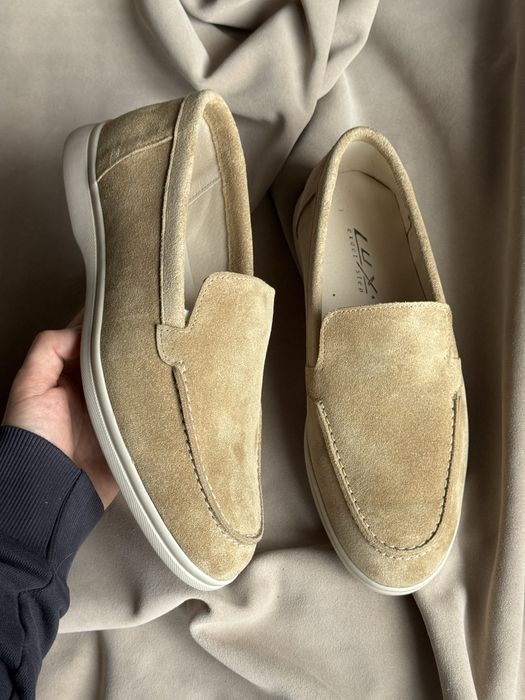 Чоловічі бежеві лофери замшеві 42-27.5 см