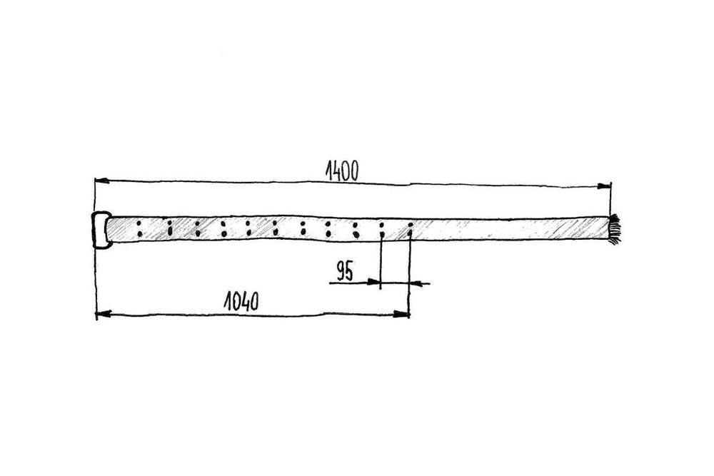 Pasek RUEHL brązowy 100% bawełna rozm. 32 dł. 140 cm