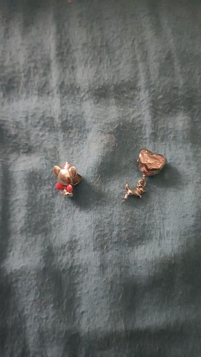 2 peças pulseira em aço forma de gata e cão