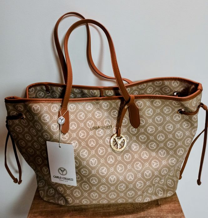 Torebka CARLO COLUCCI – zestaw 2w1  duża torebka+ kosmetyczka