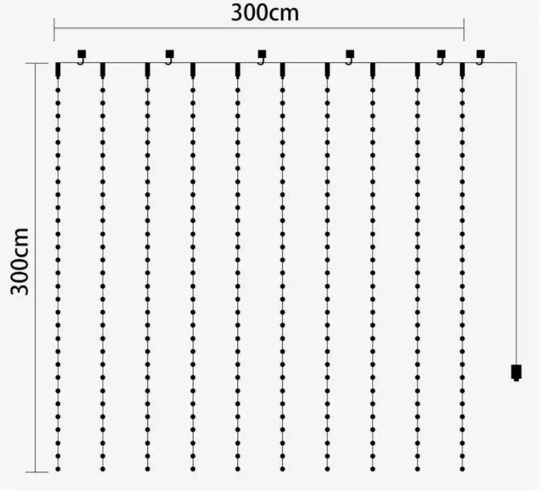 Светодиодная гирлянда  штора-витрина 3*3м