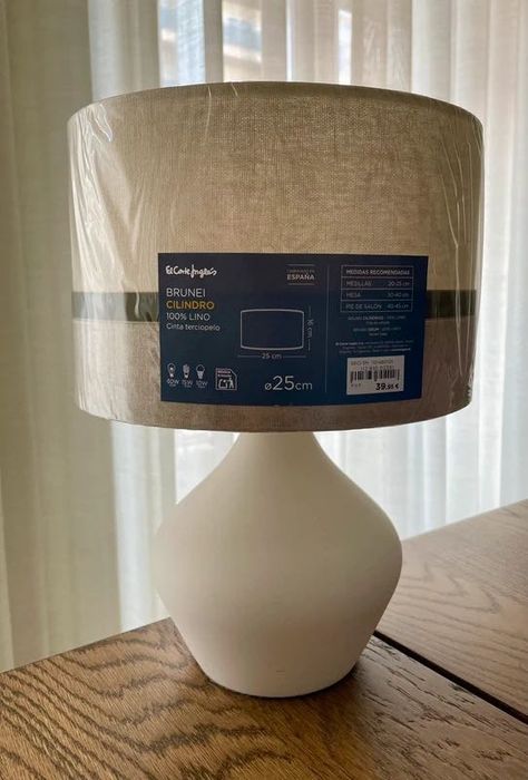 2 abajures de linho El Corte Inglés novos 25 cm