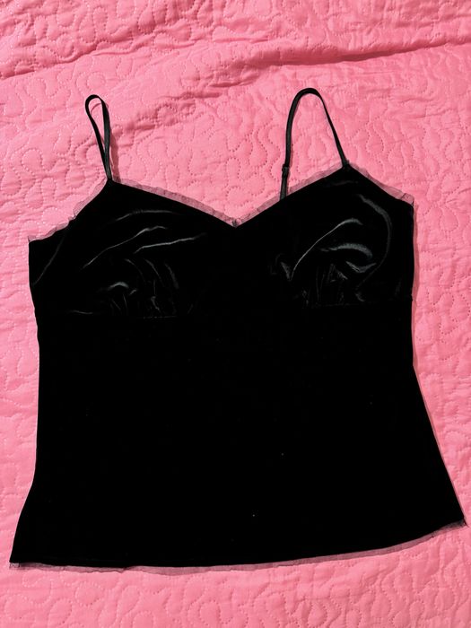 Черный бархатный топ xl