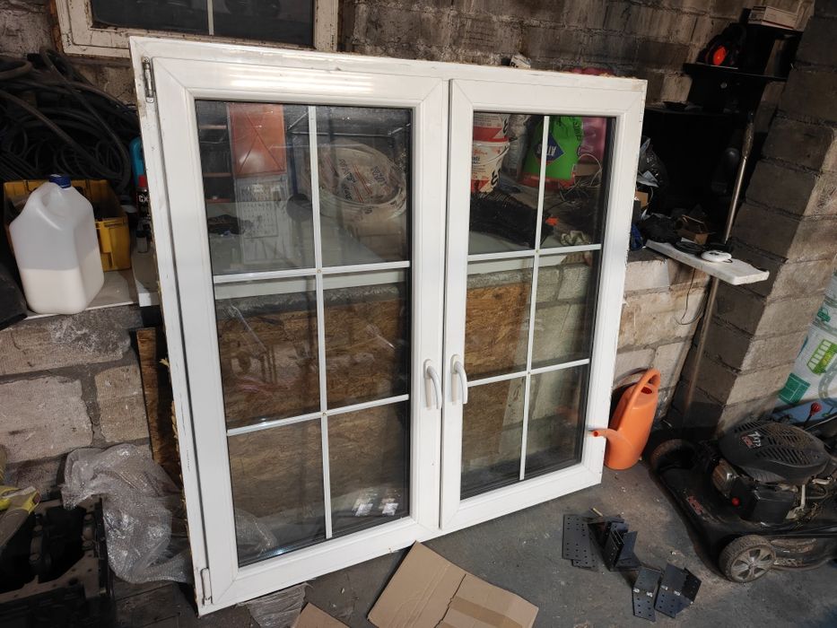 Podwójne okno dwuszybowe plastikowe PCV 148x146cm