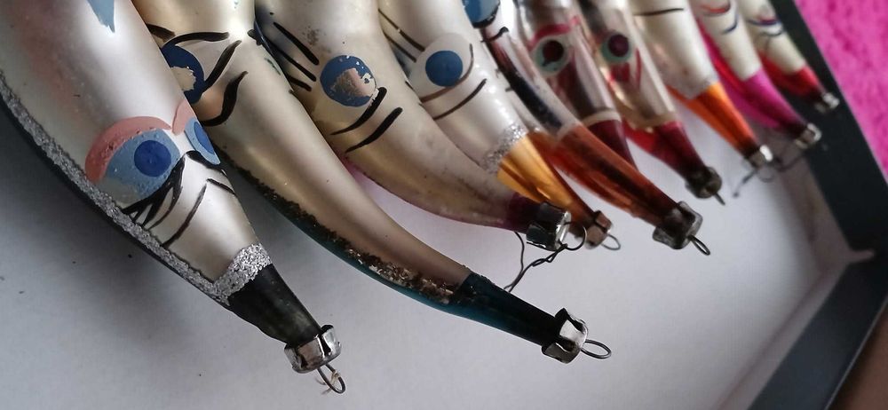 Bombki PRL księżyce 6 sztuk