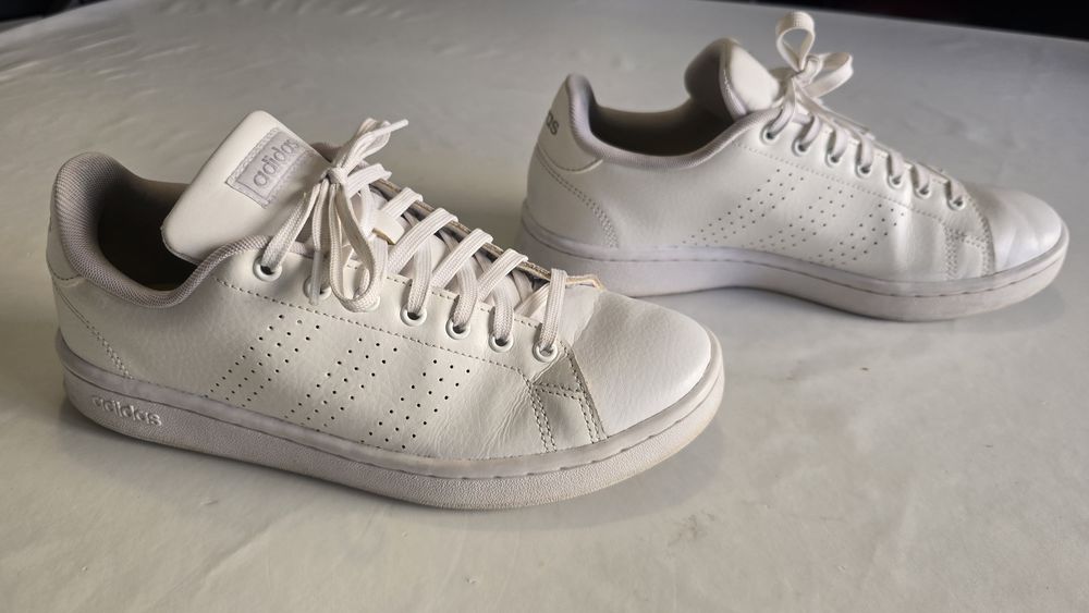 Adidas advantage base 2.0 ténis 41 1/3 sapatilhas branco calçado homem