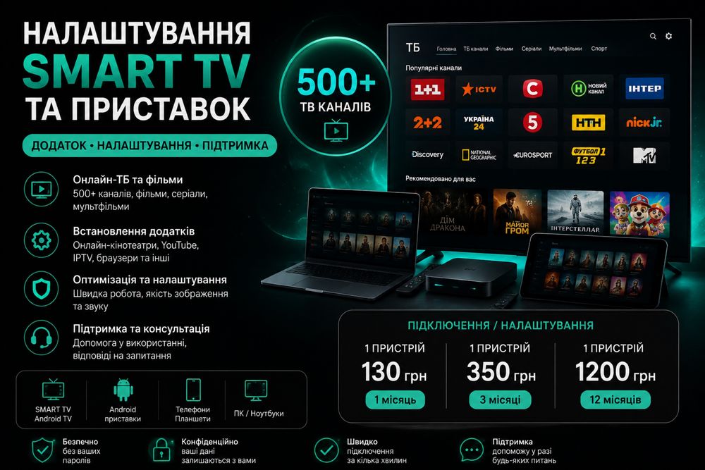 Smart TV підписка, телебачення