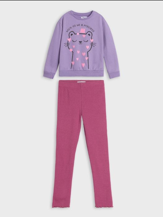 Nowy komplet dla dziewczynki bluza i legginsy rozm. 140
