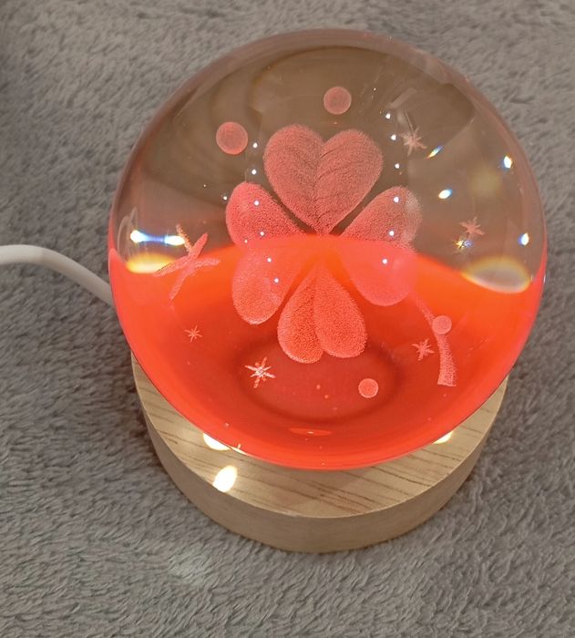 Lampka nocna LED  KONICZYNA w szklanej kuli NA USB