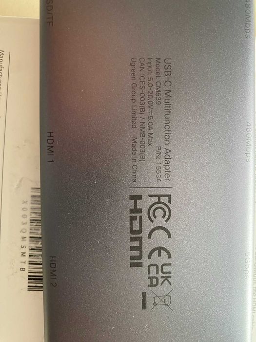 HUB rozdzielacz koncentrator UGREEN USB C CM639 10w1