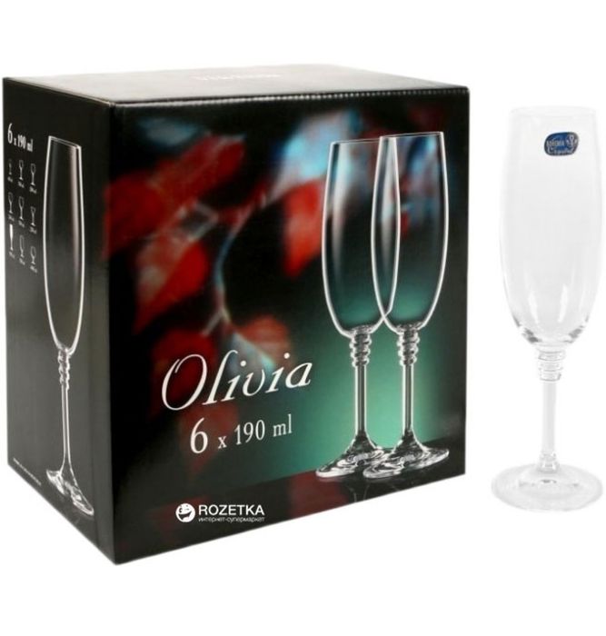 Бокали для шампанського 11 штук 190 мл Bohemia Olivia Crystalex