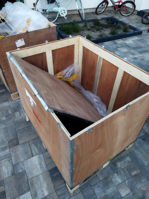 Skrzynia drewniana,  skrzyniopaleta