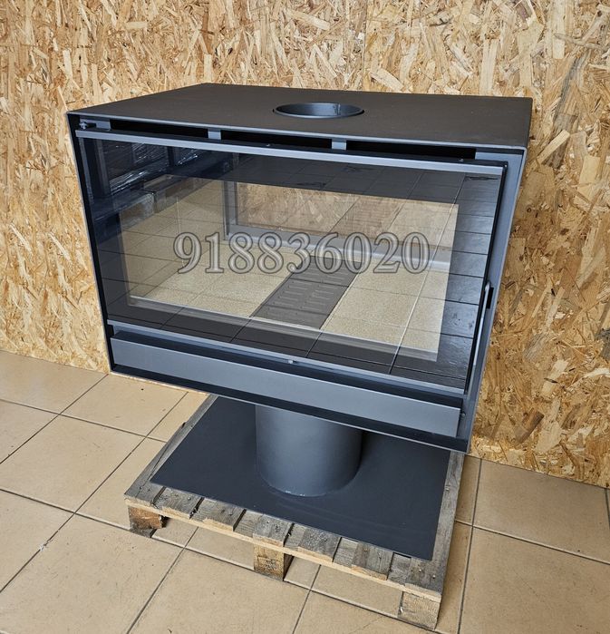 Salamandra Lenha Dupla Face com Pé 80cm - NOVAS - Com Ventilação - Fabrico Nacional