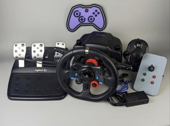 Ігровий кермовий комплект Logitech G29 з кастомними модами (КПП, підрульові перемикачі, баттонбокс, педалі)