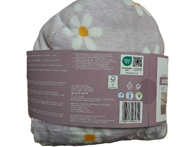 Koc z kapturem STOKROTKA 130x170 SMUKEE nowy