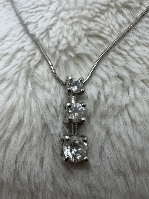 Łańcuszek elegancki cyrkonie stal nierdzewna glamour 24
