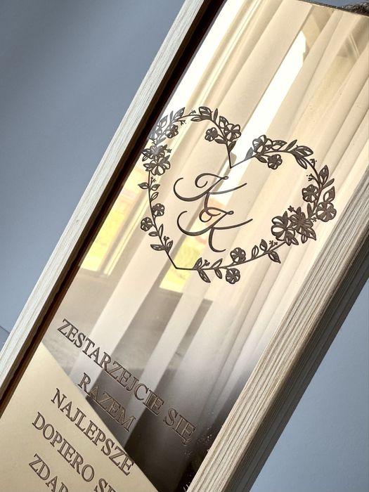 Prezent na ślub urodziny rocznice skrzynka na wino pleksi wesele ślub