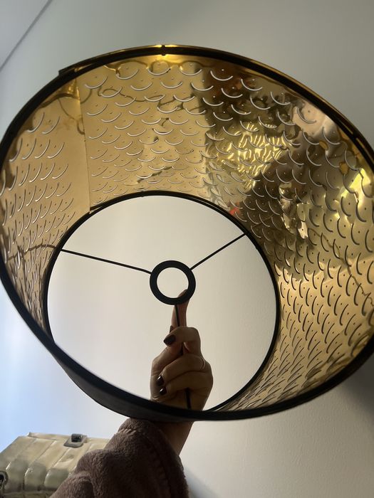 Abajur preto e bronze