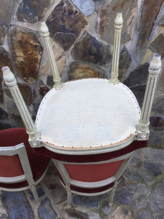 Cadeiras Centenárias Império Veludo vermelho 92 cm 8 unidades