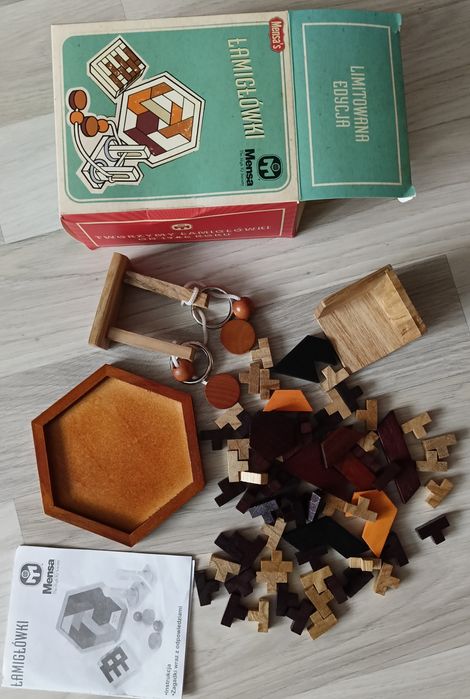 Mensa Łamigłówki 3w1 drewniane elementy Zestaw
