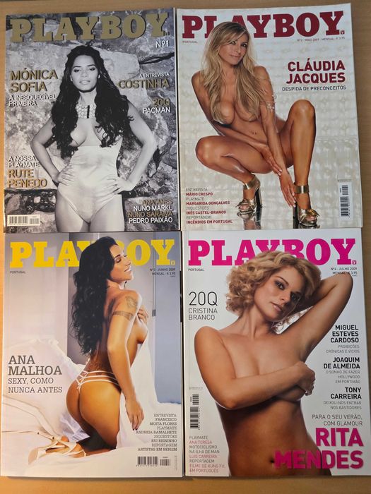 4 primeiros números da Revista Playboy Portuguesa