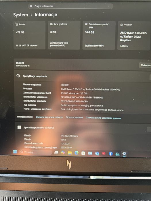 Laptop Acer Nitro V 16 ANV16-41 16"