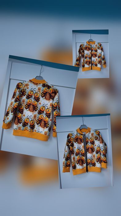 Nowa bluza bomberka zapinana na zamek pszczolki rozmiar 116 unisex