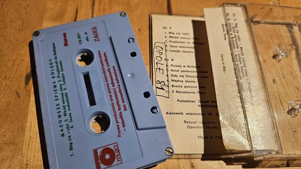 BE 5x Kaseta MAZOWSZE - Śpiewa kolędy i inne [MUZA] magnetofonowa