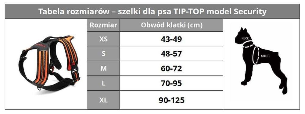 Szelki dla psa Truelove Security XL pomarańczowe
